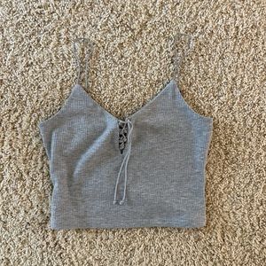 Grey crop tank